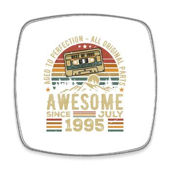 1995 July | Born in July 1995 | July 1995 - Square fridge magnet - white - Front
