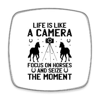 Horse Photography Horseback Riding Horses Hobby Ph - Square fridge magnet - white - Front