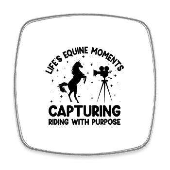 Horse Photography Horseback Riding Horses Hobby Ph - Square fridge magnet - white - Front