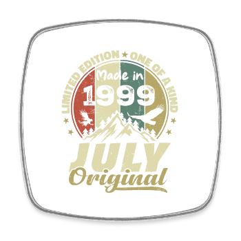 Juli 1999 Geburtstagsgeschenk 1999 Juli 1999 - Viereckiger Kühlschrankmagnet - Weiß - Vorne