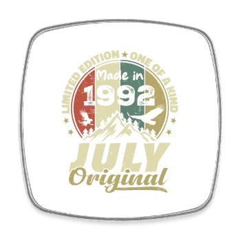 July 1992 Birthday Gift 1992 July 1992 - Square fridge magnet - white - Front