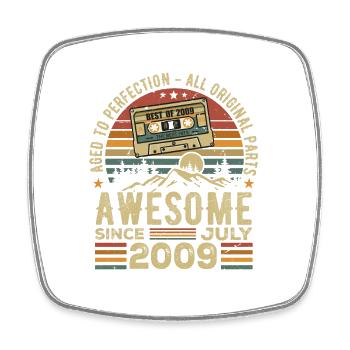 2009 July | Born in July 2009 | July 2009 - Square fridge magnet - white - Front
