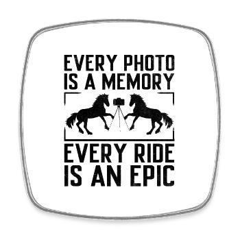 Photographie de cheval Équitation Chevaux Hobby Ph - Magnet carré - blanc - Devant