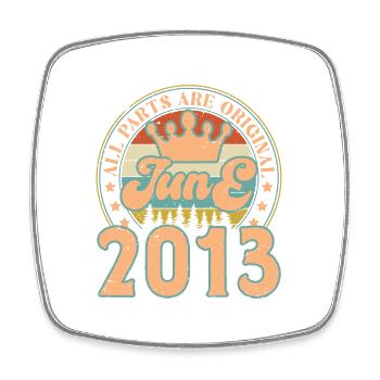 Juni 2013. Geburtstagsgeschenk Juni 2013. Juni - Viereckiger Kühlschrankmagnet - Weiß - Vorne