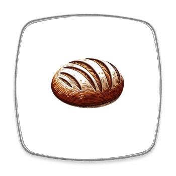Sourdough Bread Bread Baking Sourdough Starter - Square fridge magnet - white - Front