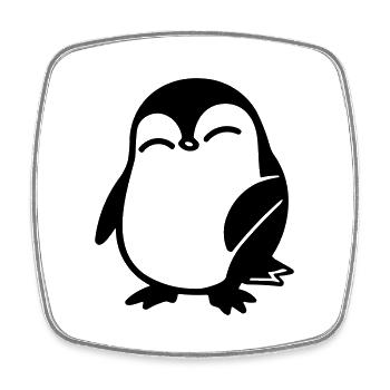Pingouin - Magnet carré - blanc - Devant