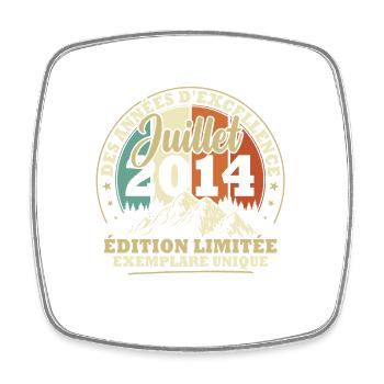 Jahrgang Juli 2014 Vintage Jubiläumsgeschenk - Viereckiger Kühlschrankmagnet - Weiß - Vorne