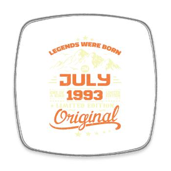 Juli 1993 Geburtstagsgeschenk Juli 1993 - Viereckiger Kühlschrankmagnet - Weiß - Vorne