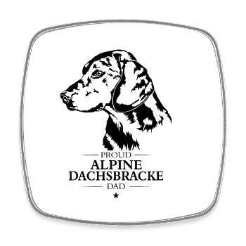 Fier blaireau alpin chien chien papa chien Wilsigns - Magnet carré - blanc - Devant