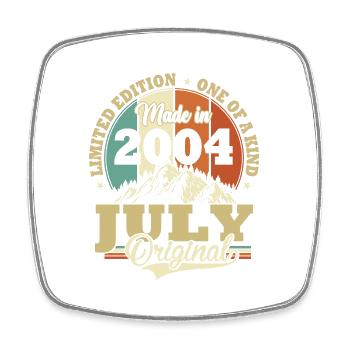 Vintage Juillet 2004 Vintage Cadeau Anniversaire - Magnet carré - blanc - Devant
