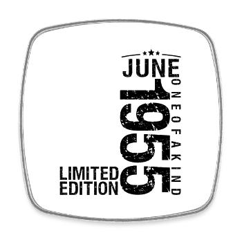 Birthday June 1955 June born in June 1955 - Square fridge magnet - white - Front