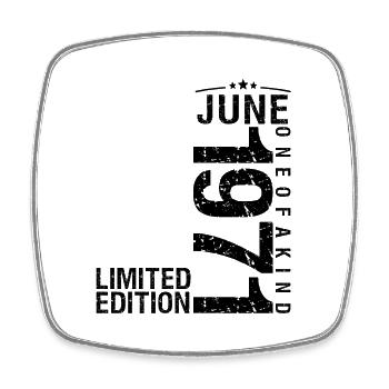Birthday June 1971 June born in June 1971 - Square fridge magnet - white - Front