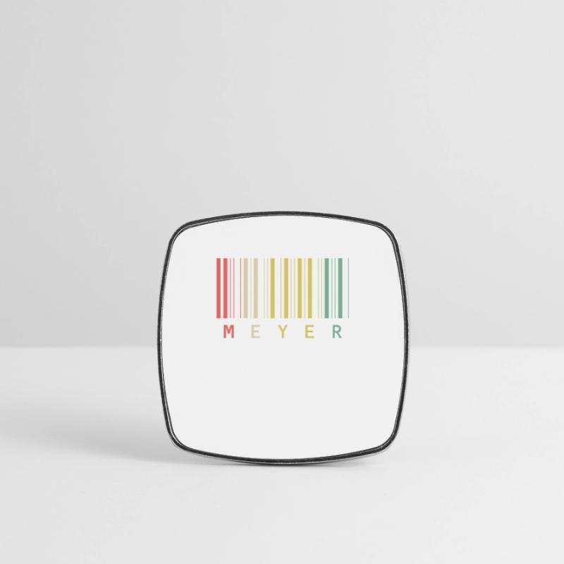 Meyer Family Name Bar Code Barcode Gift Square fridge magnet
