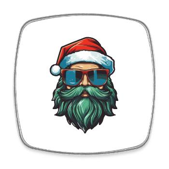 Santa Claus Cool Christmas Xmas - Square fridge magnet - white - Front