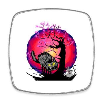 Halloween Cat Cats Mouse Mice - Square fridge magnet - white - Front