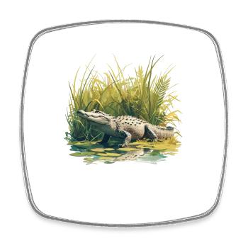 Alligatoren Alligator - Viereckiger Kühlschrankmagnet - Weiß - Vorne