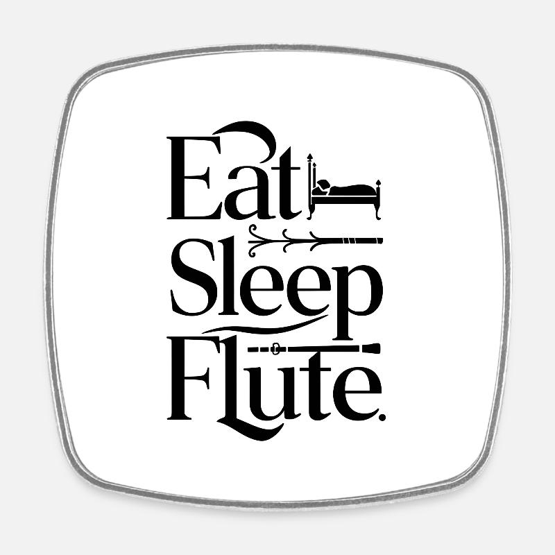 Eating, sleeping, whistling, music - Square fridge magnet - white
