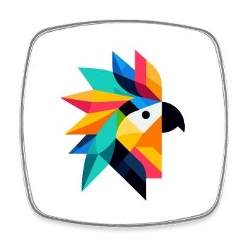 Oiseau - Magnet carré - blanc - Devant