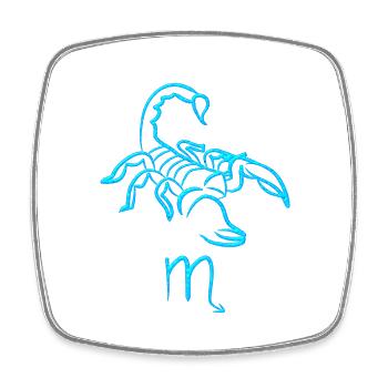 Scorpion - Magnet carré - blanc - Devant