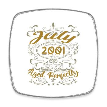 Juillet 2001 Anniversaire Juillet 2001 Cadeau 2001 - Magnet carré - blanc - Devant