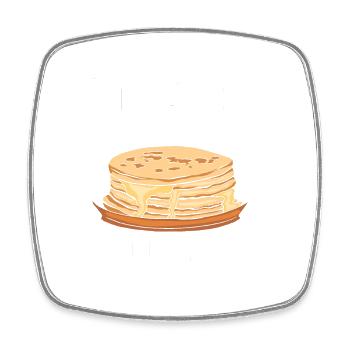 Propulsé par des crêpes - Magnet carré - blanc - Devant