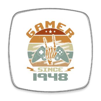 Gamer Since 1948 - Gaming Birthday Gift 1948 - Square fridge magnet - white - Front