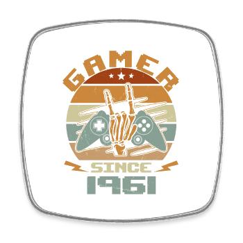 Gamer Since 1961 - Gaming Birthday Gift 1961 - Square fridge magnet - white - Front