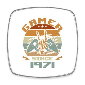 Gamer Since 1971 - Gaming Birthday Gift 1971 - Square fridge magnet - white - Front