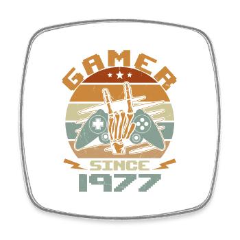 Gamer Since 1977 - Gaming Birthday Gift 1977 - Square fridge magnet - white - Front