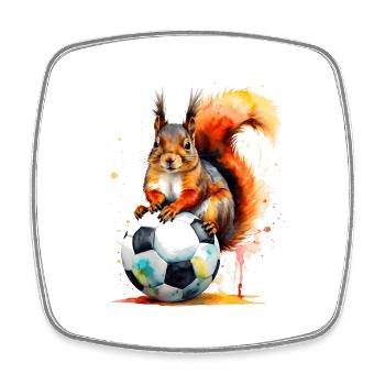Écureuil Football Coloré Allemagne Design Print - Magnet carré - blanc - Devant