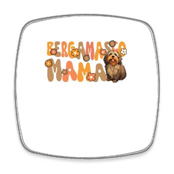 Bergamasker Hirtenhund Groovy Bergamasco Mama - Viereckiger Kühlschrankmagnet - Weiß - Vorne