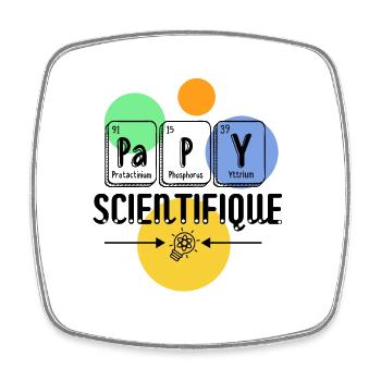 Papy scientifique - Magnet carré - blanc - Devant