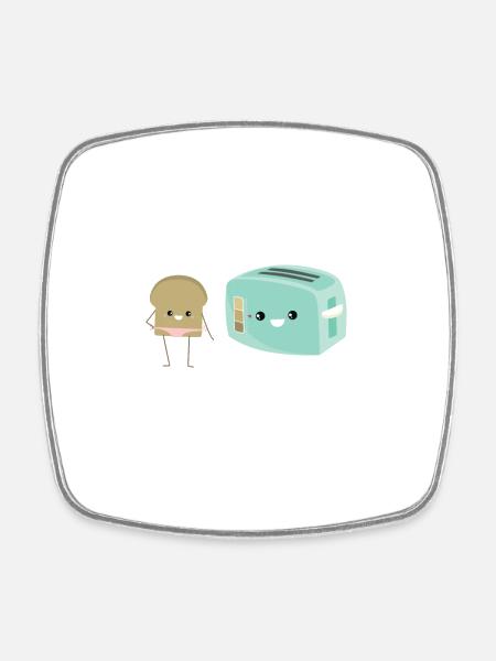 Ich will dich in mir - das ist heiß. Lustiger Toaster - Viereckiger Kühlschrankmagnet - Weiß