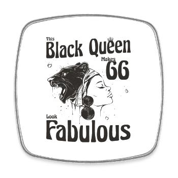 Diese schwarze Königin macht 66 Looks Fabulous - 66. - Viereckiger Kühlschrankmagnet - Weiß - Vorne
