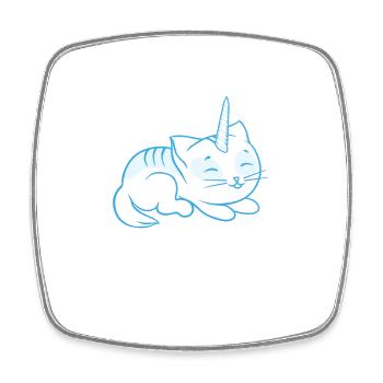 Kitticorn Cat Unicorn T-Shirt - Cute Kitty Lover - Square fridge magnet - white - Front