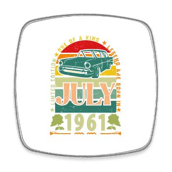 July 1961 birthday gift. July 1961. - Square fridge magnet - white - Front