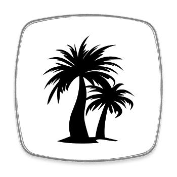 Palme - Viereckiger Kühlschrankmagnet - Weiß - Vorne