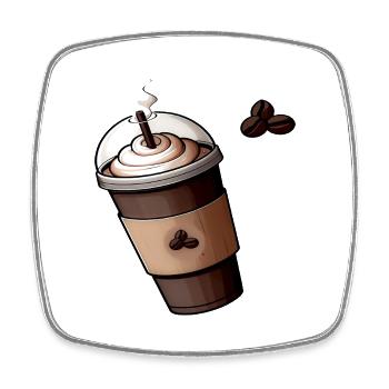 Coffee Cup - Magnet carré - blanc - Devant