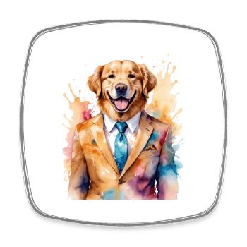 Golden Retriever Costume Chien Drôle Design Imprimer - Magnet carré - blanc - Devant