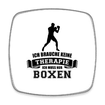 Ich brauche keine Therapie ich muss nur Boxen - Viereckiger Kühlschrankmagnet - Weiß - Vorne