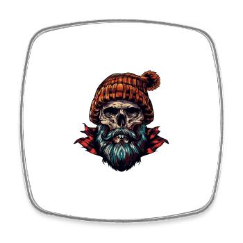 Lumberjack Skull - Square fridge magnet - white - Front