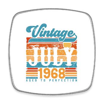Juillet 1968, Cadeau Anniversaire juillet 1968. - Magnet carré - blanc - Devant