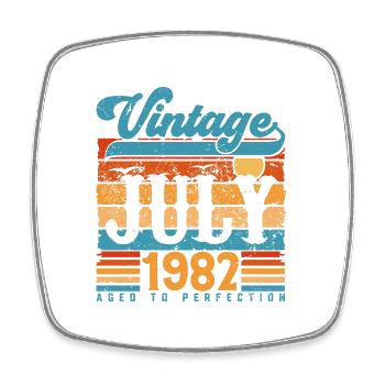 July 1982, July 1982 Birthday Gift. - Square fridge magnet - white - Front