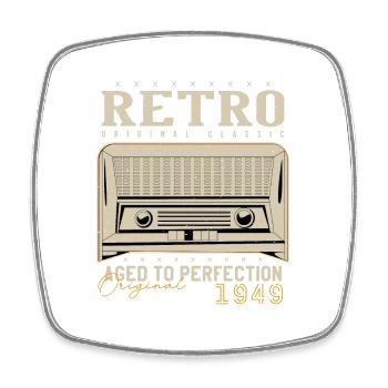 Retro 1949 Geburtstagsgeschenk 1949 Jahrgang 1949 - Viereckiger Kühlschrankmagnet - Weiß - Vorne