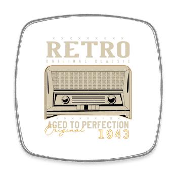 Retro 1943 Geburtstagsgeschenk 1943 Jahrgang 1943 - Viereckiger Kühlschrankmagnet - Weiß - Vorne