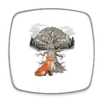 Fox, Foxes, Forest Animals, Mountains, Nature, Wildlife - Square fridge magnet - white - Front