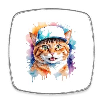 Casquette Snapback Coloré Imprimé Motif D’animal Drôle - Magnet carré - blanc - Devant