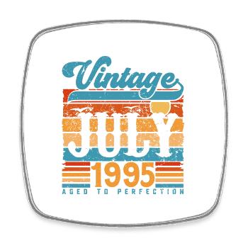 Juli 1995, Juli 1995 Geburtstagsgeschenk. - Viereckiger Kühlschrankmagnet - Weiß - Vorne