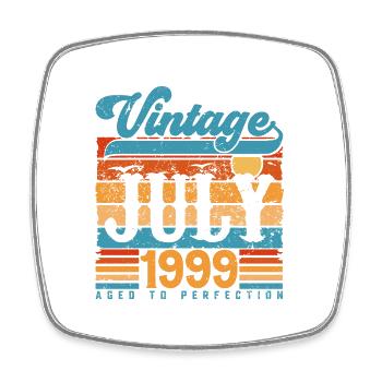 Juli 1999, Juli 1999 Geburtstagsgeschenk. - Viereckiger Kühlschrankmagnet - Weiß - Vorne