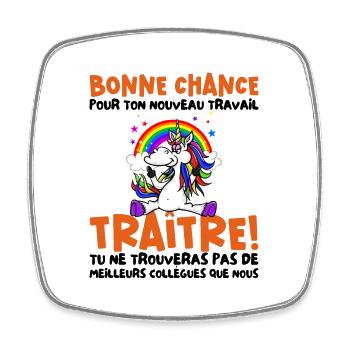 Départ Collègue Nouvel Emploi idée Cadeau Travail - Magnet carré - blanc - Devant